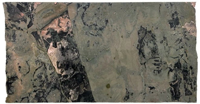 Verde Bamboo Cross Cut Granite Slab