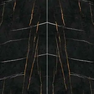 Polished Bookmatched Porcelain Slab in Sahara Noir Luxury