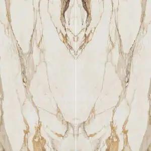 Polished Bookmatched Porcelain Slab in Calacatta Borghini