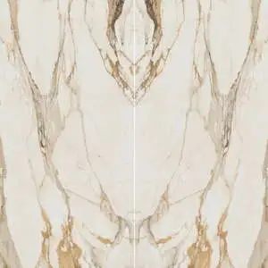 Satin Bookmatched Porcelain Slab in Calacatta Borghini