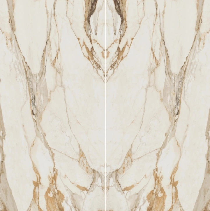 Polished Bookmatched Porcelain Slab in Calacatta Borghini