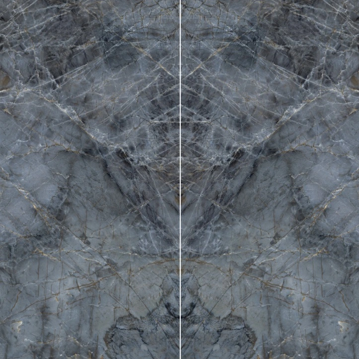 Polished Bookmatched Porcelain Slab in Brilho Azul