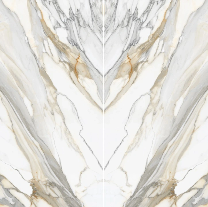 Honed Porcelain Bookmatched Slab in Calacatta Macchia Vecchia