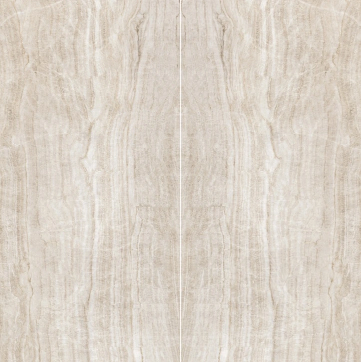 Satin Bookmatched Porcelain Slab in Taj Mahal Luxury