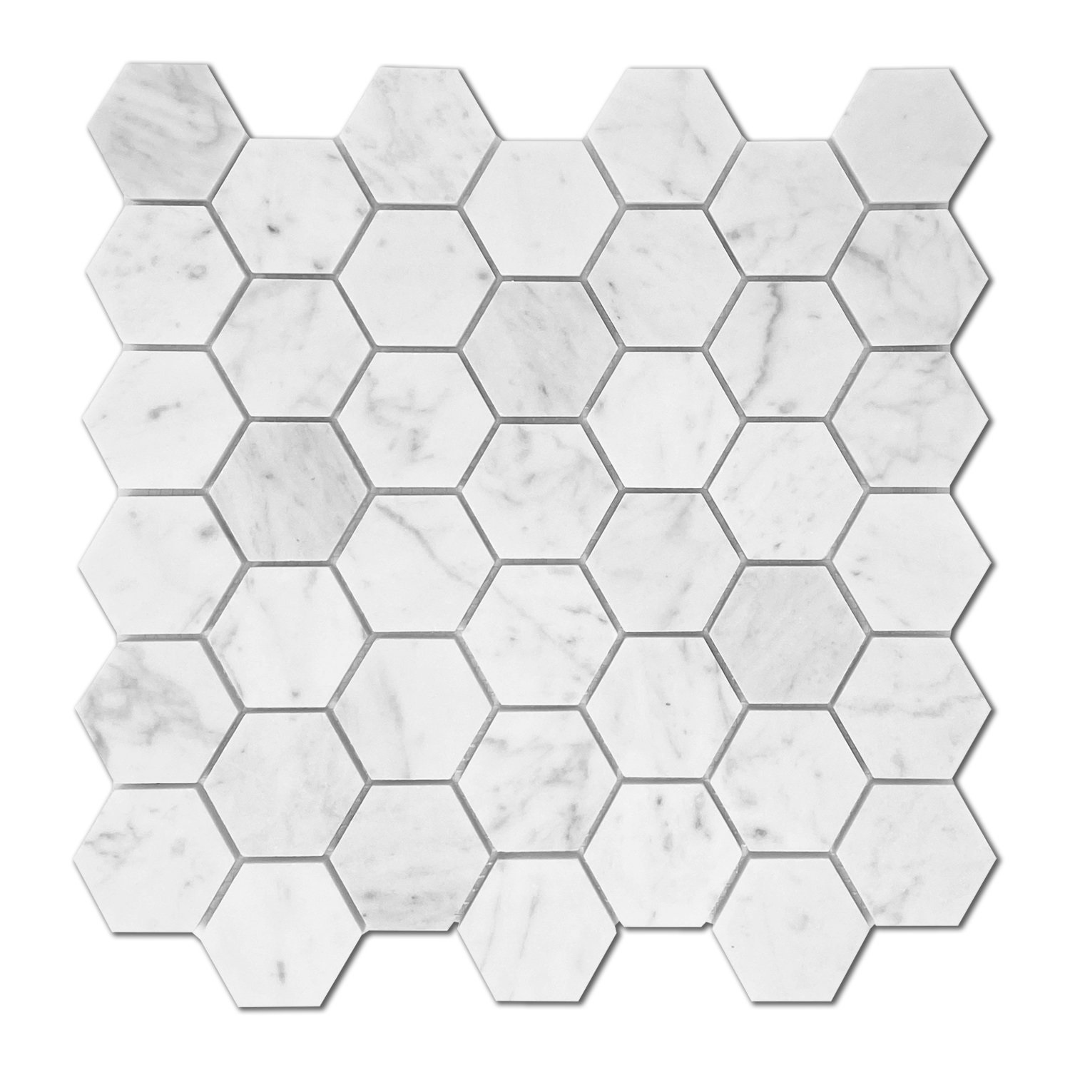 Bianco Carrara Marble Tile 2" Hex Honed - stone tile Bianco Carrara ...