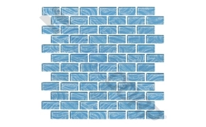 1" x 2" Zephyr Glass Tile Blue Floor Tile