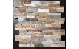 6 x 24 Ledger Stone Panel Beige Quartz Wall Tile