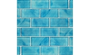2" x 4" Subway Glass Tile Blends Stratus Aqua Floor Tile