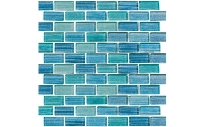 1" x 2" Parallax Cyan Pool Tile Floor Tile