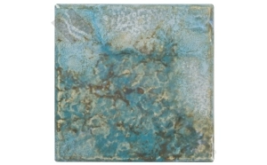 6" x 6" Baroque Stone Glossy Tile Turquoise Floor Tile