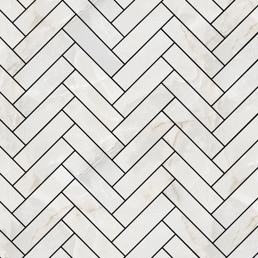 Dream Perle Herringbone Mosaic Polished