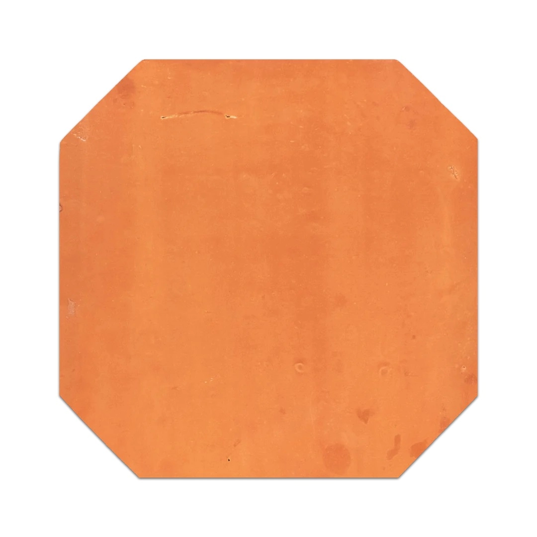Brick Red Stained Terracotta 12 Octagon Clear Semi Gloss