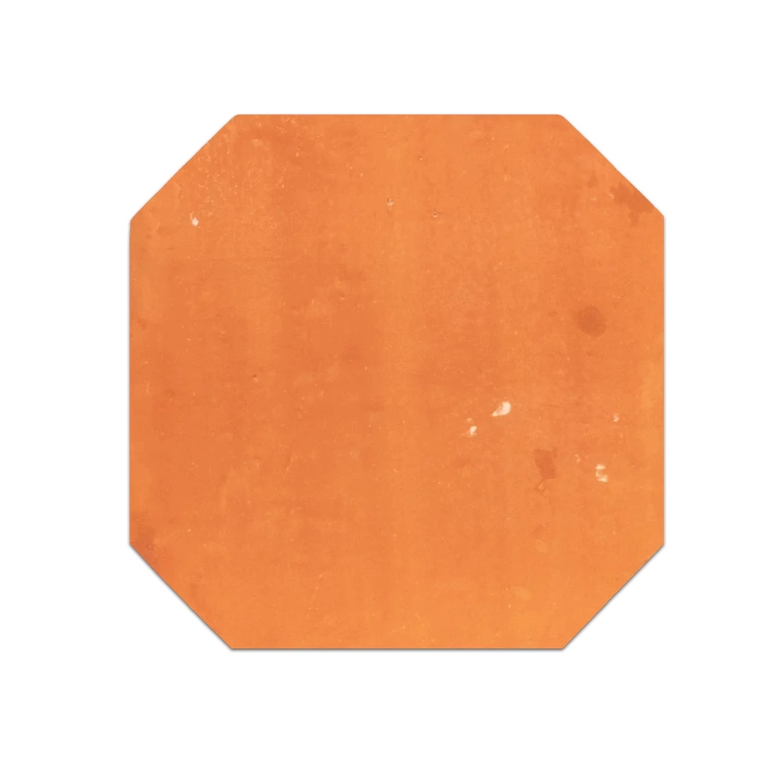 Brick Red Stained Terracotta 8 Octagon Clear Semi Gloss