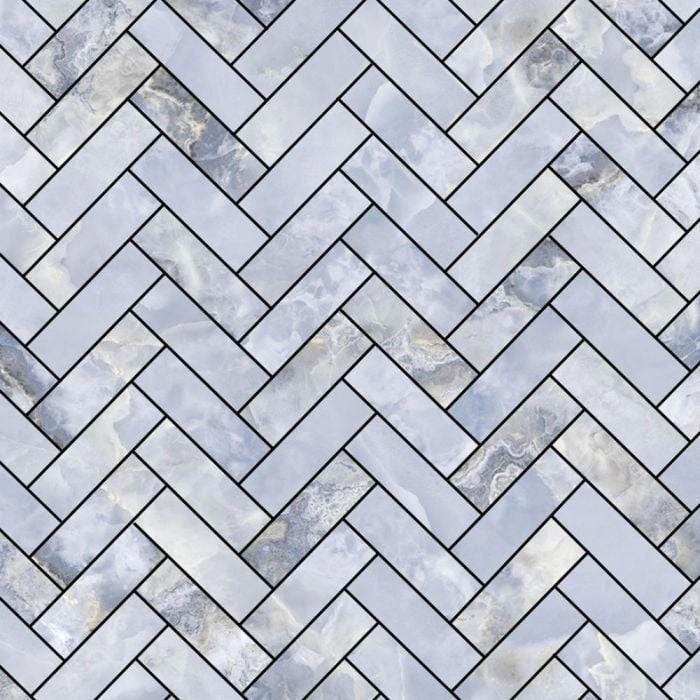 Artistry Herringbone Mosaic Gomed Blue Artistry Herringbone Mosaic Gomed Blue