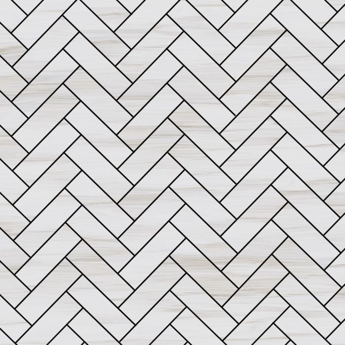 Artistry Herringbone Mosaic Venato Bianco