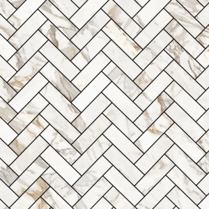 Artistry Herringbone Mosaic Statuario Royal Bronze