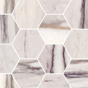 Galaxy 4 Hexagon Mosaic Polished Marble Purple