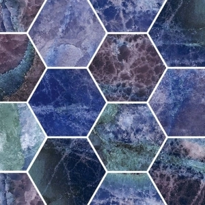 Galaxy 4 Hexagon Mosaic Polished Onyx Purple