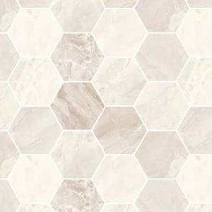 Gemstone 4 Hex Mosaic Ivory Polished