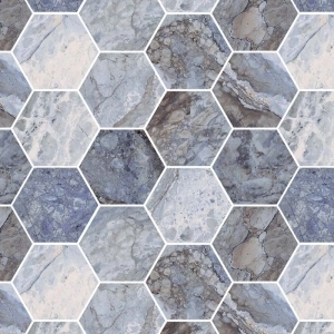 Gemstone 4 Hex Mosaic Ocean Polished