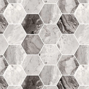 Gemstone 4 Hex Mosaic Dark Polished