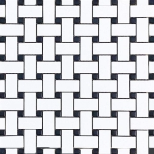 Geometrics Basketweave White W/ Black Dot
