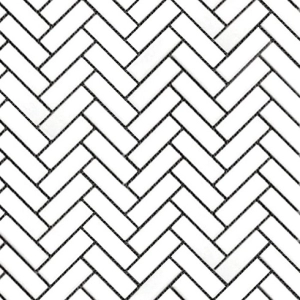 Geometrics 1x3 Herringbone White Matte