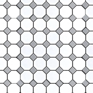 Geometrics Octagon White W/ Grey Dot