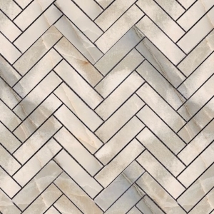 Masterpiece 1x4 Herringbone Mosaic Noisette Polished