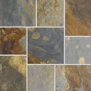 Black & Gold Slate Floor Tile