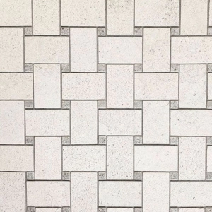 Pietra Blend Mosaic Basketweave White