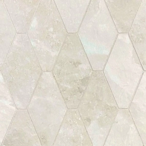 Rock Salt 3x6 Long Hex Mosaic Matte White Gold