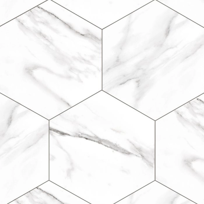 Endura 8x9 Hex Calacatta White