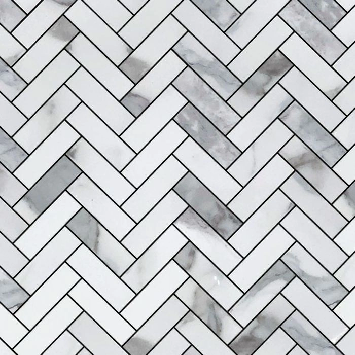 Eternal 1x3 Herringbone Statuario Polished
