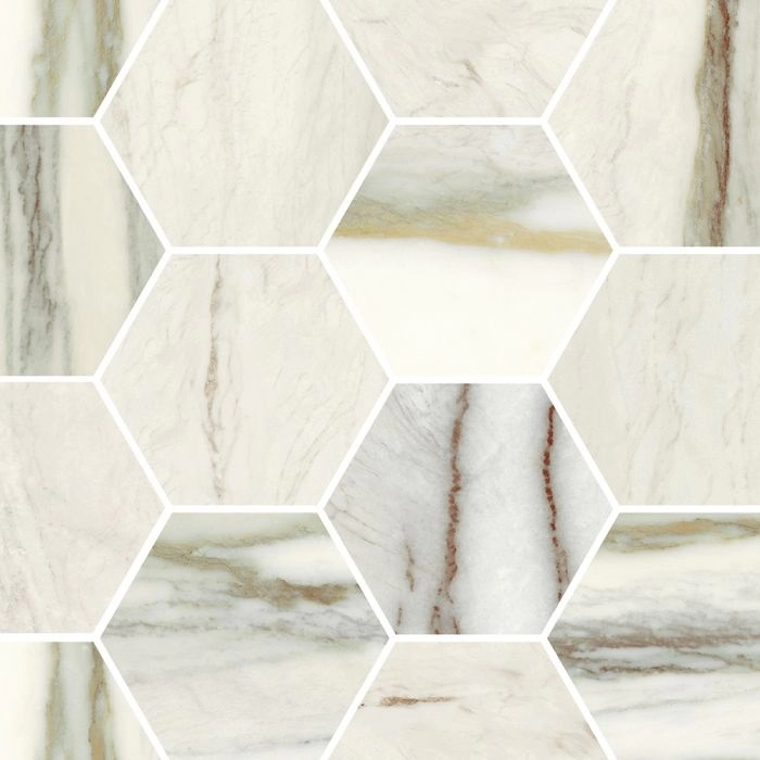 Galaxy 4 Hexagon Mosaic Polished Marble Emerald Galaxy 4 Hexagon Mosaic Polished Marble Emerald