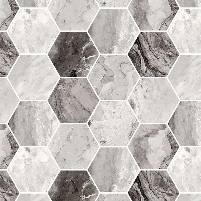 Gemstone 4 Hex Mosaic Dark Polished Gemstone 4 Hex Mosaic Dark Polished