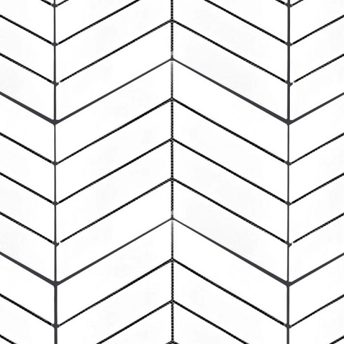 Geometrics 2x7 Chevron White Matte