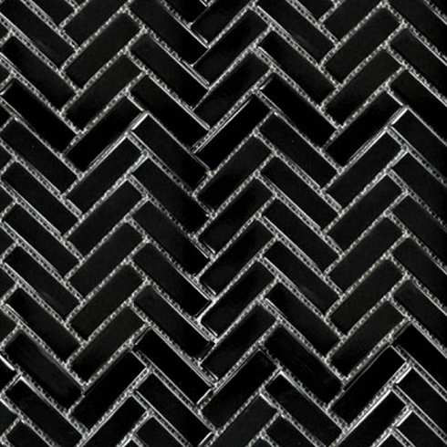 Geometrics 1x3 Herringbone Black Matte
