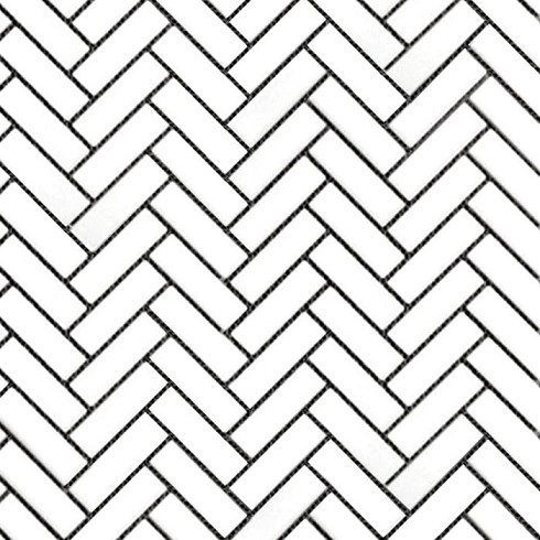 Geometrics 1x3 Herringbone White Matte