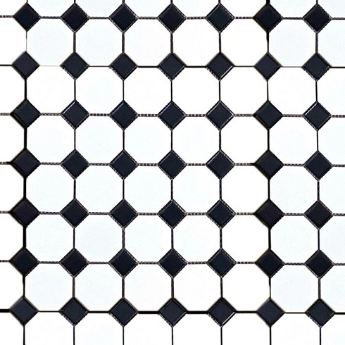 Geometrics Octagon White W/ Black Dot