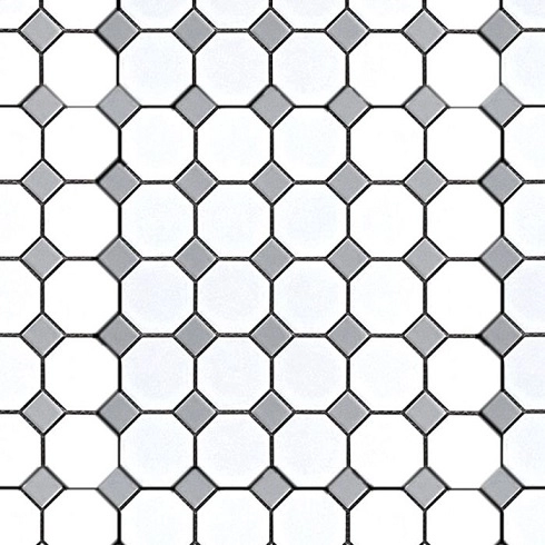 Geometrics Octagon White W/ Grey Dot