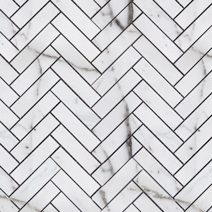 Masterpiece 1x4 Herringbone Mosaic Argent Polished