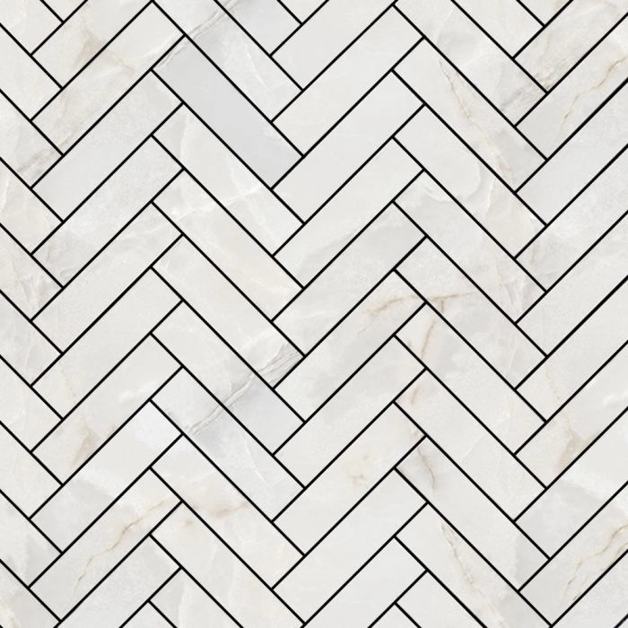 Masterpiece 1x4 Herringbone Mosaic Perle Polished