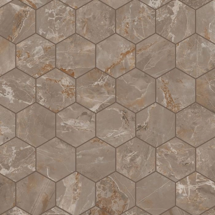 Mineral Hex Mosaic Taupe Mineral Hex Mosaic Taupe