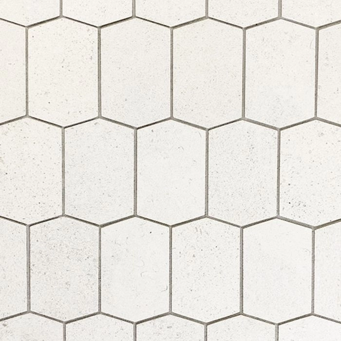 Pietra Blend 2.5x3.5 Mosaic Hexagon White Pietra Blend 2.5x3.5 Mosaic Hexagon White