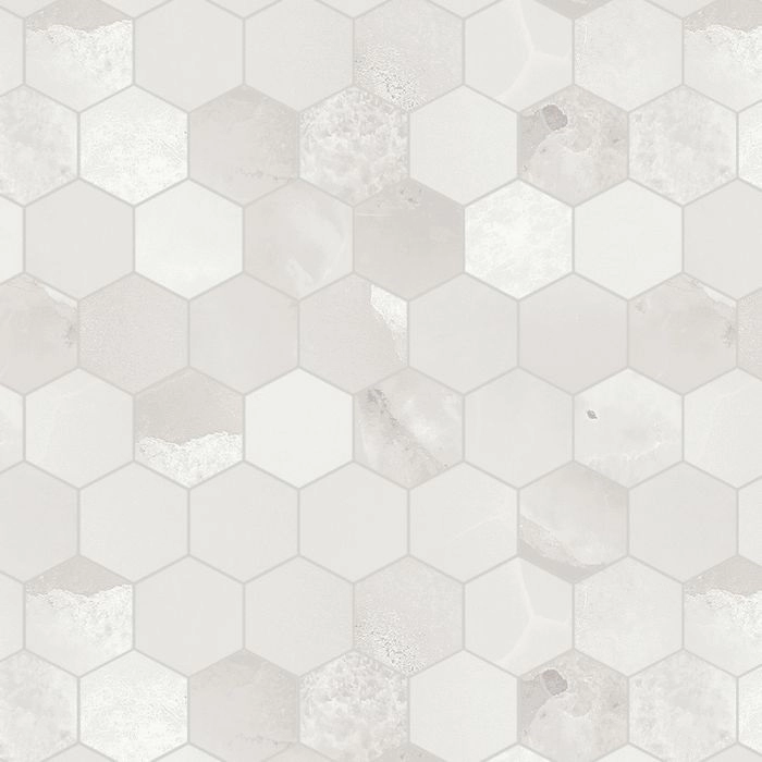 Radiance 2 Hex Mosaic White Cloud Matte Radiance 2 Hex Mosaic White Cloud Matte