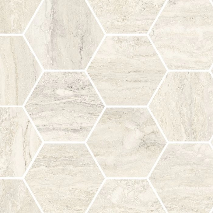 Saturnia 4 Hexagon Mosaic Polished Ivory Saturnia 4 Hexagon Mosaic Polished Ivory