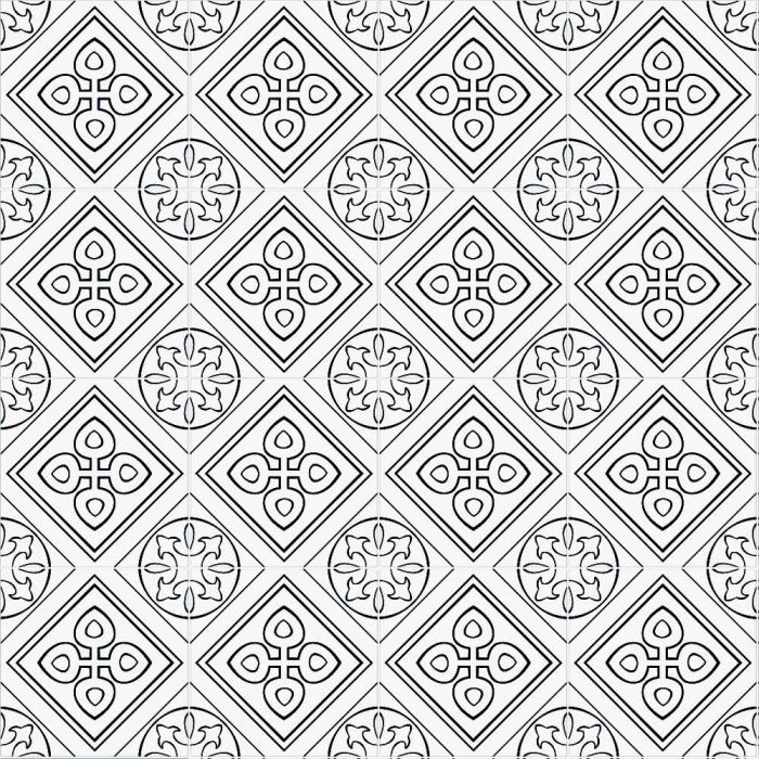 Stencil 8X8 Pattern Classic White