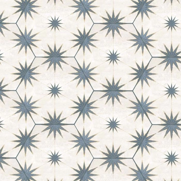 Symmetry 8x9 Hexagon Deco Blue Symmetry 8x9 Hexagon Deco Blue