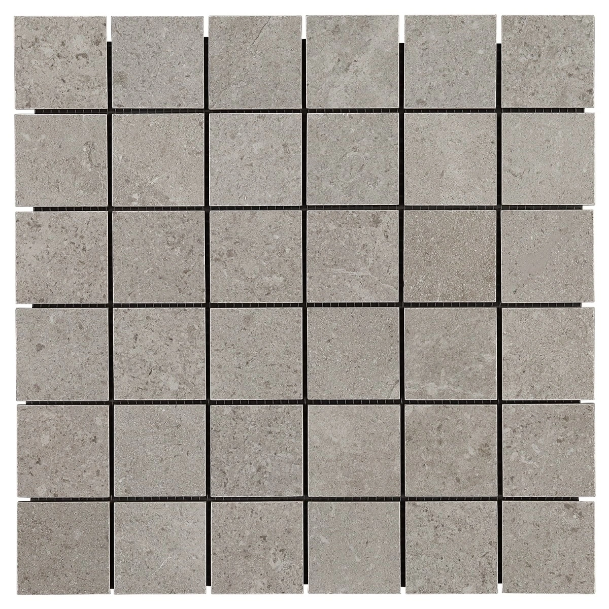 Ages Fumo Light Gray 2x2 Limestone Look Matte Porcelain Mosaic
